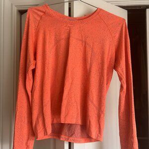 Lululemon Long Sleeved Bright Orange Shirt